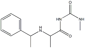 3-methyl-1-{2-[(1-phenylethyl)amino]propanoyl}urea Struktur