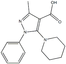 3-methyl-1-phenyl-5-(piperidin-1-yl)-1H-pyrazole-4-carboxylic acid Struktur