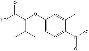 3-methyl-2-(3-methyl-4-nitrophenoxy)butanoic acid Struktur