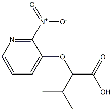 3-methyl-2-[(2-nitropyridin-3-yl)oxy]butanoic acid Struktur