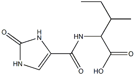 3-methyl-2-[(2-oxo-2,3-dihydro-1H-imidazol-4-yl)formamido]pentanoic acid Struktur