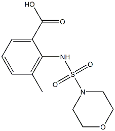 3-methyl-2-[(morpholine-4-sulfonyl)amino]benzoic acid Struktur