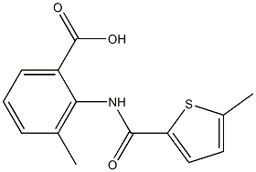 3-methyl-2-{[(5-methylthien-2-yl)carbonyl]amino}benzoic acid Struktur