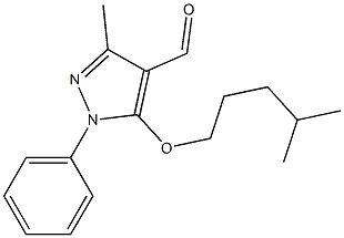 3-methyl-5-[(4-methylpentyl)oxy]-1-phenyl-1H-pyrazole-4-carbaldehyde Struktur