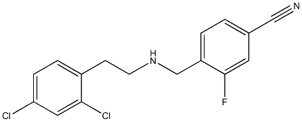 4-({[2-(2,4-dichlorophenyl)ethyl]amino}methyl)-3-fluorobenzonitrile Struktur