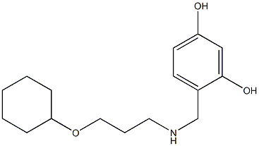 4-({[3-(cyclohexyloxy)propyl]amino}methyl)benzene-1,3-diol Struktur