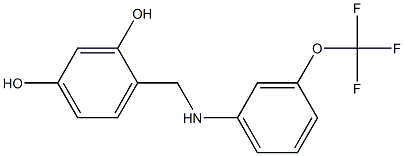 4-({[3-(trifluoromethoxy)phenyl]amino}methyl)benzene-1,3-diol Struktur