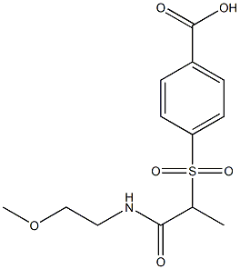 4-({1-[(2-methoxyethyl)carbamoyl]ethane}sulfonyl)benzoic acid Struktur