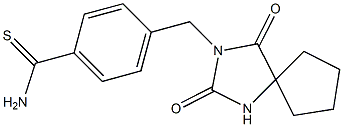 4-({2,4-dioxo-1,3-diazaspiro[4.4]nonan-3-yl}methyl)benzene-1-carbothioamide Struktur