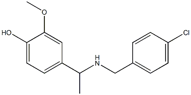 4-(1-{[(4-chlorophenyl)methyl]amino}ethyl)-2-methoxyphenol Struktur