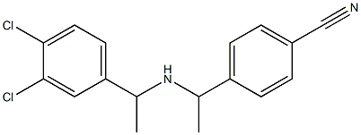 4-(1-{[1-(3,4-dichlorophenyl)ethyl]amino}ethyl)benzonitrile Struktur