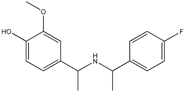 4-(1-{[1-(4-fluorophenyl)ethyl]amino}ethyl)-2-methoxyphenol Struktur