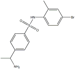 4-(1-aminoethyl)-N-(4-bromo-2-methylphenyl)benzene-1-sulfonamide Struktur