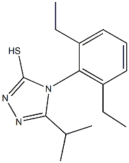 4-(2,6-diethylphenyl)-5-(propan-2-yl)-4H-1,2,4-triazole-3-thiol Struktur