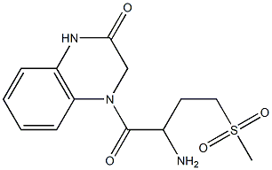 4-(2-amino-4-methanesulfonylbutanoyl)-1,2,3,4-tetrahydroquinoxalin-2-one Struktur