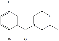 4-(2-bromo-5-fluorobenzoyl)-2,6-dimethylmorpholine Struktur