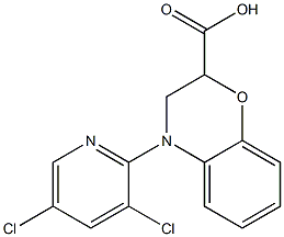 4-(3,5-dichloropyridin-2-yl)-3,4-dihydro-2H-1,4-benzoxazine-2-carboxylic acid Struktur