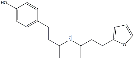 4-(3-{[4-(furan-2-yl)butan-2-yl]amino}butyl)phenol Struktur