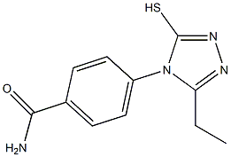 4-(3-ethyl-5-sulfanyl-4H-1,2,4-triazol-4-yl)benzamide Struktur