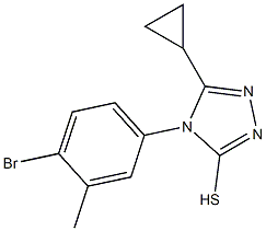 4-(4-bromo-3-methylphenyl)-5-cyclopropyl-4H-1,2,4-triazole-3-thiol Struktur