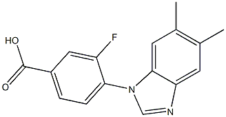 4-(5,6-dimethyl-1H-1,3-benzodiazol-1-yl)-3-fluorobenzoic acid Struktur