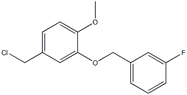 4-(chloromethyl)-2-[(3-fluorophenyl)methoxy]-1-methoxybenzene Struktur