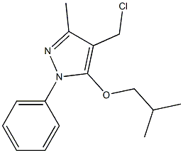 4-(chloromethyl)-3-methyl-5-(2-methylpropoxy)-1-phenyl-1H-pyrazole Struktur