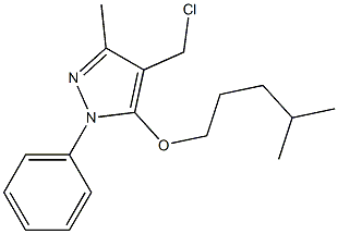 4-(chloromethyl)-3-methyl-5-[(4-methylpentyl)oxy]-1-phenyl-1H-pyrazole Struktur