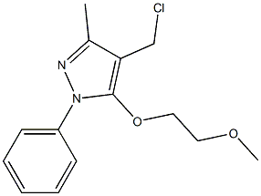 4-(chloromethyl)-5-(2-methoxyethoxy)-3-methyl-1-phenyl-1H-pyrazole Struktur