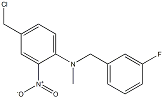 4-(chloromethyl)-N-[(3-fluorophenyl)methyl]-N-methyl-2-nitroaniline Struktur