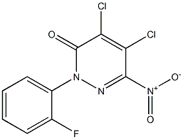 4,5-dichloro-2-(2-fluorophenyl)-6-nitropyridazin-3(2H)-one Struktur