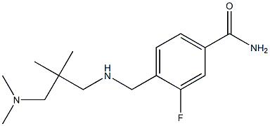 4-[({2-[(dimethylamino)methyl]-2-methylpropyl}amino)methyl]-3-fluorobenzamide Struktur