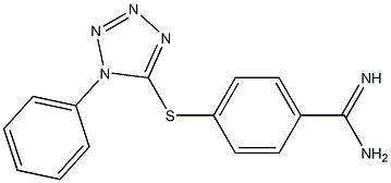 4-[(1-phenyl-1H-1,2,3,4-tetrazol-5-yl)sulfanyl]benzene-1-carboximidamide Struktur