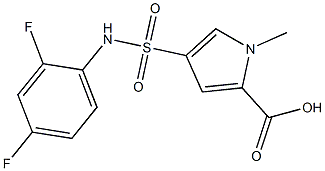 4-[(2,4-difluorophenyl)sulfamoyl]-1-methyl-1H-pyrrole-2-carboxylic acid Struktur