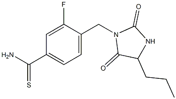 4-[(2,5-dioxo-4-propylimidazolidin-1-yl)methyl]-3-fluorobenzene-1-carbothioamide Struktur