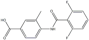 4-[(2,6-difluorobenzene)amido]-3-methylbenzoic acid Struktur