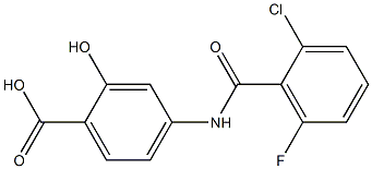 4-[(2-chloro-6-fluorobenzene)amido]-2-hydroxybenzoic acid Struktur