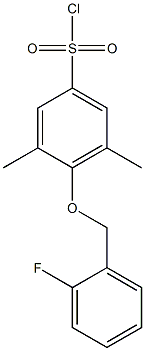 4-[(2-fluorophenyl)methoxy]-3,5-dimethylbenzene-1-sulfonyl chloride Struktur