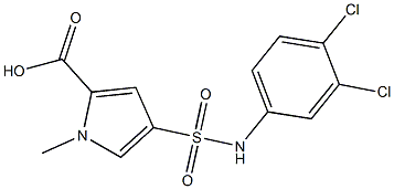 4-[(3,4-dichlorophenyl)sulfamoyl]-1-methyl-1H-pyrrole-2-carboxylic acid Struktur