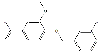 4-[(3-chlorophenyl)methoxy]-3-methoxybenzoic acid Struktur