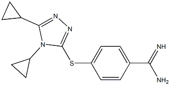 4-[(4,5-dicyclopropyl-4H-1,2,4-triazol-3-yl)sulfanyl]benzene-1-carboximidamide Struktur