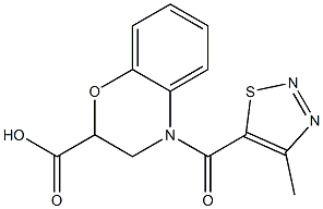 4-[(4-methyl-1,2,3-thiadiazol-5-yl)carbonyl]-3,4-dihydro-2H-1,4-benzoxazine-2-carboxylic acid Struktur