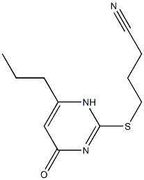 4-[(4-oxo-6-propyl-1,4-dihydropyrimidin-2-yl)sulfanyl]butanenitrile Struktur