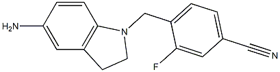 4-[(5-amino-2,3-dihydro-1H-indol-1-yl)methyl]-3-fluorobenzonitrile Struktur