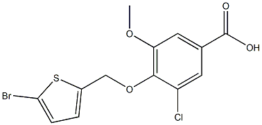 4-[(5-bromothiophen-2-yl)methoxy]-3-chloro-5-methoxybenzoic acid Struktur