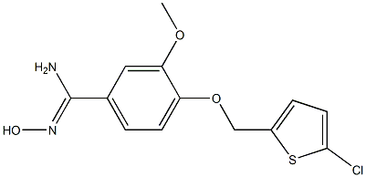 4-[(5-chlorothiophen-2-yl)methoxy]-N'-hydroxy-3-methoxybenzene-1-carboximidamide Struktur