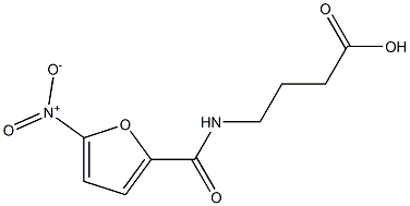 4-[(5-nitrofuran-2-yl)formamido]butanoic acid Struktur