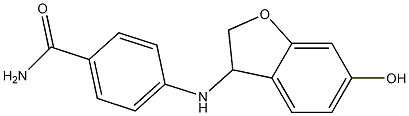 4-[(6-hydroxy-2,3-dihydro-1-benzofuran-3-yl)amino]benzamide Struktur