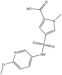 4-[(6-methoxypyridin-3-yl)sulfamoyl]-1-methyl-1H-pyrrole-2-carboxylic acid Struktur