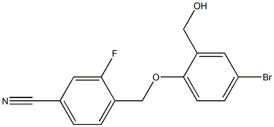 4-[4-bromo-2-(hydroxymethyl)phenoxymethyl]-3-fluorobenzonitrile Struktur